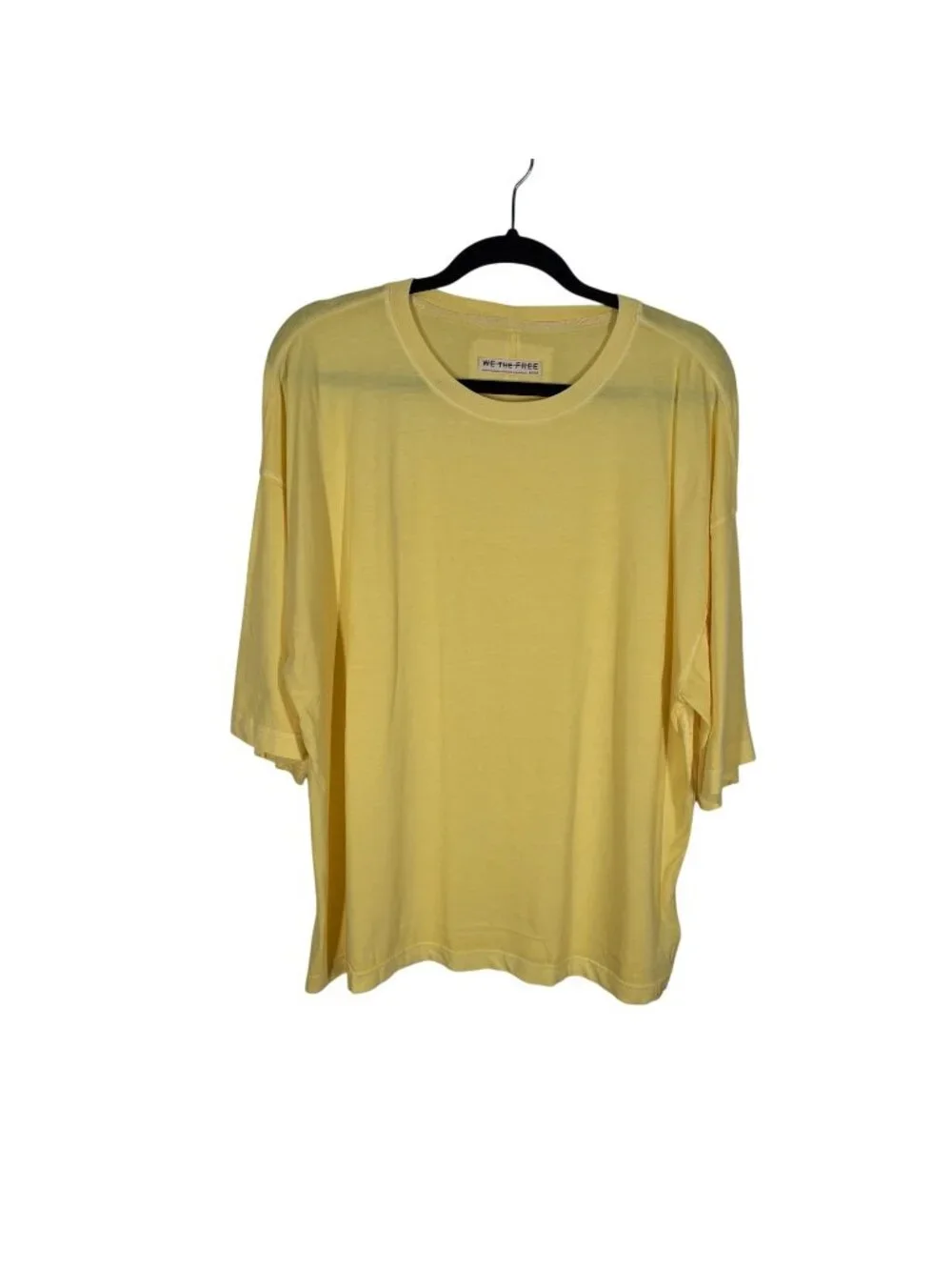We The Free Women M Yellow Short Sleeve Perfect Oversized Crewneck Tee NWOT - Picture 3 of 13